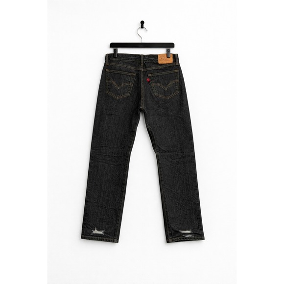 Levi's Other - Levi's‎ 501 Jeans Mens 34x32 Black Button Fly Straight Distressed Denim